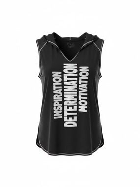Women's Gym Black and White Graphic Tank Top by EVCR SZ S